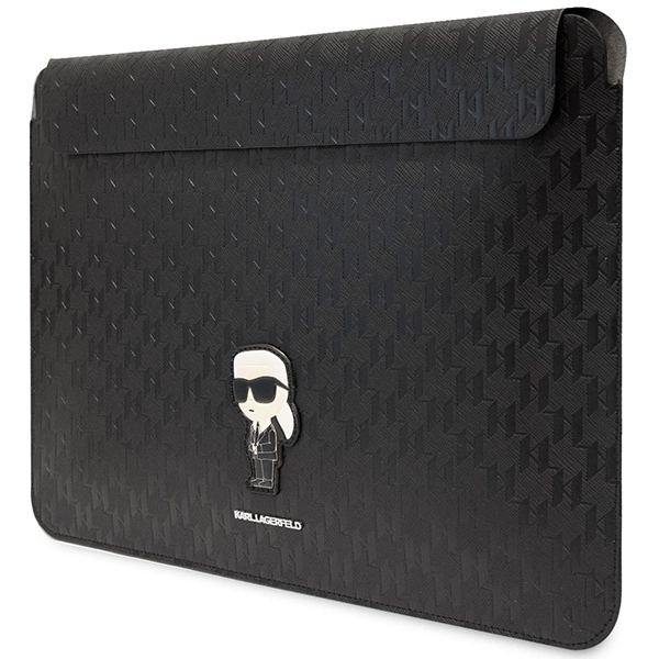 Pokrowiec Karl Lagerfeld Saffiano Monogram Ikonik na laptopa 14" - czarny