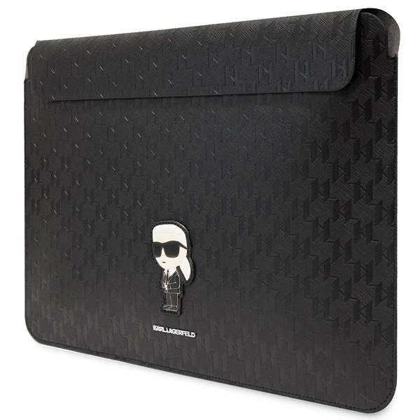 Pokrowiec Karl Lagerfeld Saffiano Monogram Ikonik na laptopa 16" - czarny