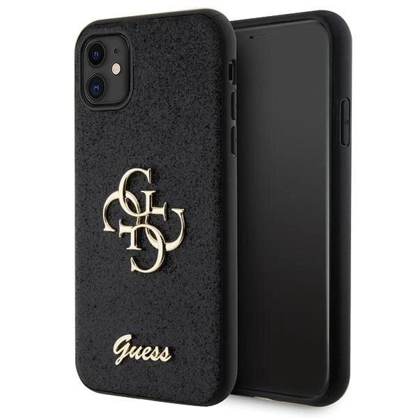 Etui Guess Glitter Script Big 4G na iPhone 11 / Xr - czarne
