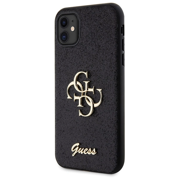 Etui Guess Glitter Script Big 4G na iPhone 11 / Xr - czarne