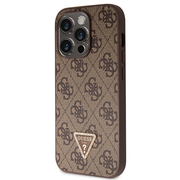 Etui Guess Crossbody 4G Metal Logo na iPhone 14 Pro - brązowe