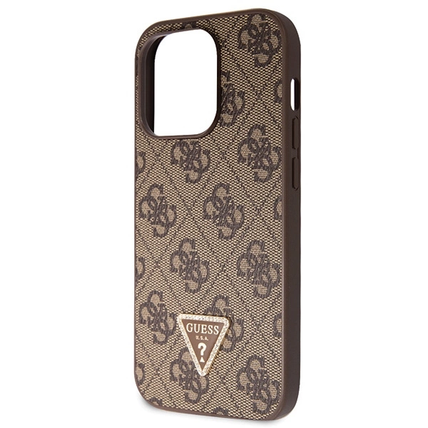 Etui Guess Crossbody 4G Metal Logo na iPhone 14 Pro - brązowe