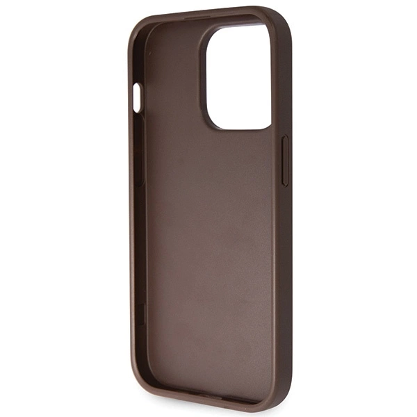 Etui Guess Crossbody 4G Metal Logo na iPhone 14 Pro - brązowe