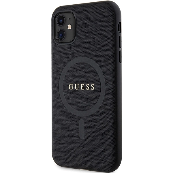 Etui Guess Saffiano MagSafe na iPhone 11 / Xr - czarne