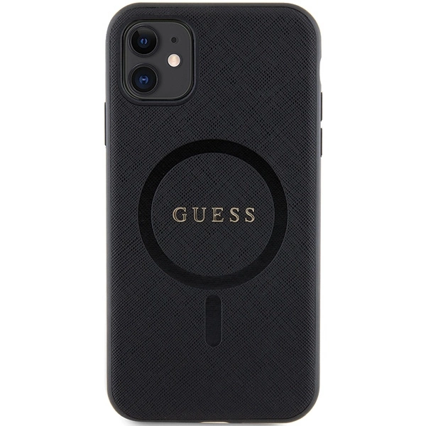 Etui Guess Saffiano MagSafe na iPhone 11 / Xr - czarne