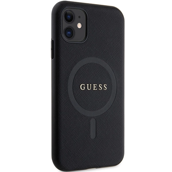 Etui Guess Saffiano MagSafe na iPhone 11 / Xr - czarne