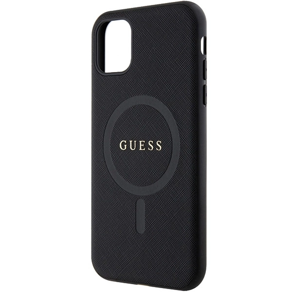 Etui Guess Saffiano MagSafe na iPhone 11 / Xr - czarne