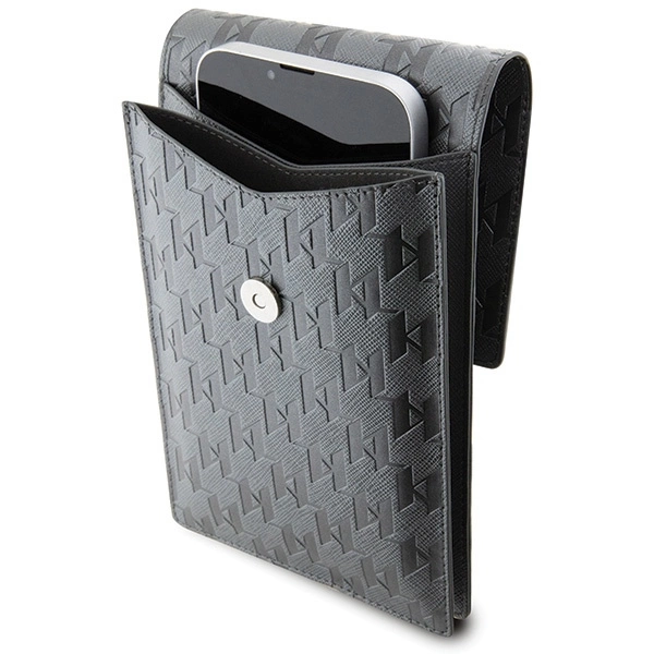 Torebka Karl Lagerfeld Saffiano Monogram Choupette - srebrna