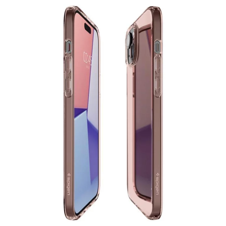 Etui Spigen Crystal Flex na iPhone 15 Plus - różowo-przezroczyste