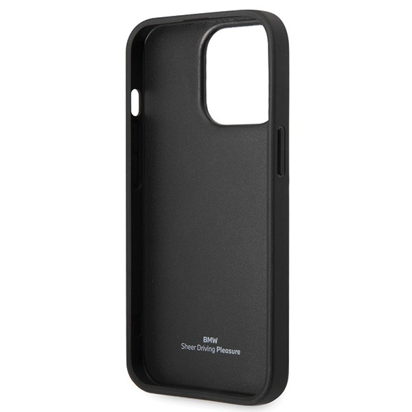 Etui BMW Leather Diamond Pattern na iPhone 14 Pro - czarne