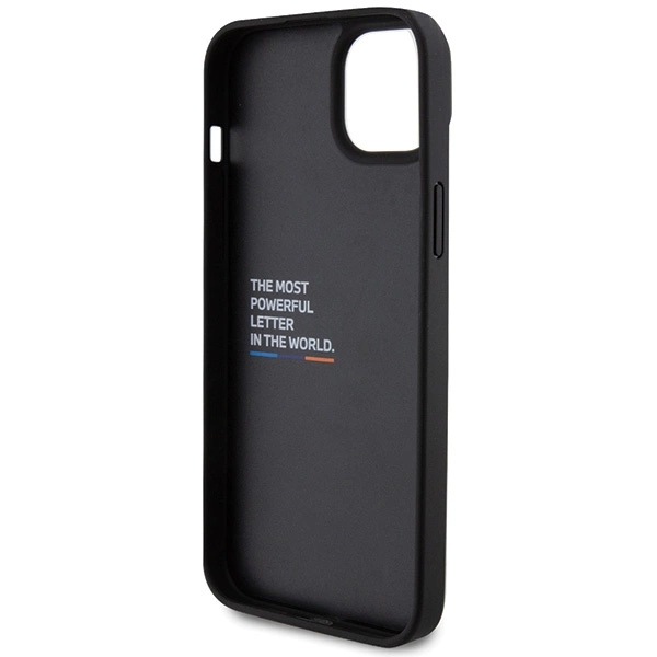 Etui BMW Leather Carbon na iPhone 15 Plus - czarne