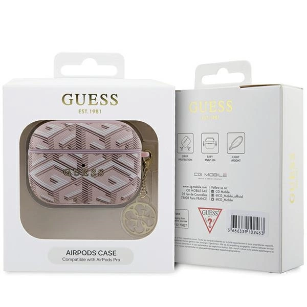 Etui Guess GCube Charm na AirPods Pro - różowe