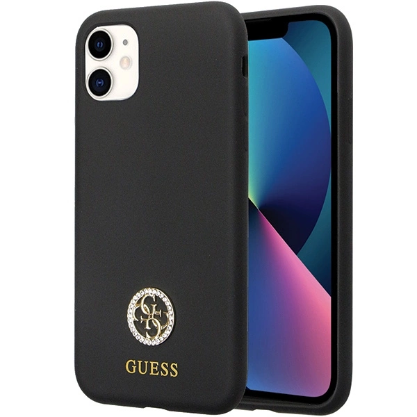 Etui Guess Silicone Logo Strass 4G na iPhone 11 / Xr - czarne