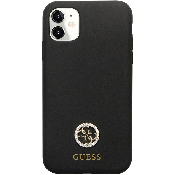 Etui Guess Silicone Logo Strass 4G na iPhone 11 / Xr - czarne
