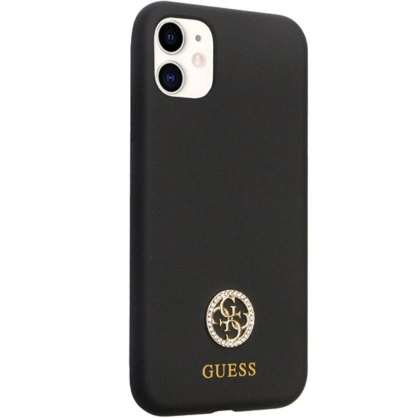 Etui Guess Silicone Logo Strass 4G na iPhone 11 / Xr - czarne