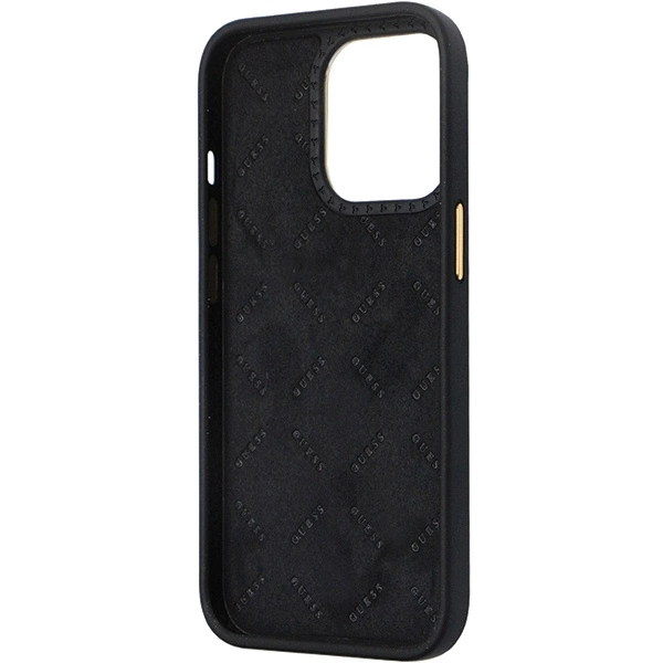 Etui Guess Silicone Logo Strass 4G na iPhone 13 Pro / iPhone 13 - czarne
