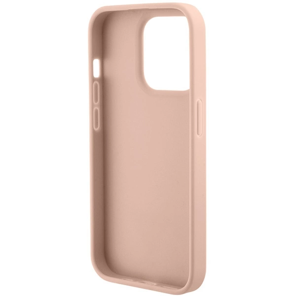 Etui Guess Croco Triangle Metal Logo na iPhone 15 Pro - różowe