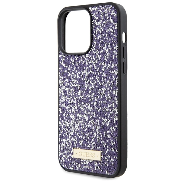 Etui Guess Rhinestone Metal Logo na iPhone 15 Pro - różowe