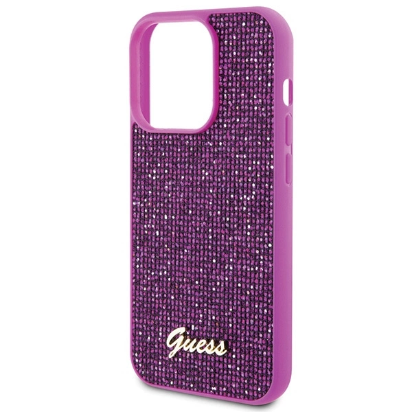 Etui Guess Disco Metal Script na iPhone 15 Pro - różowe