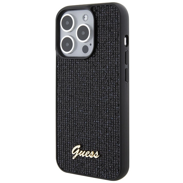 Etui Guess Disco Metal Script na iPhone 15 Pro - czarne