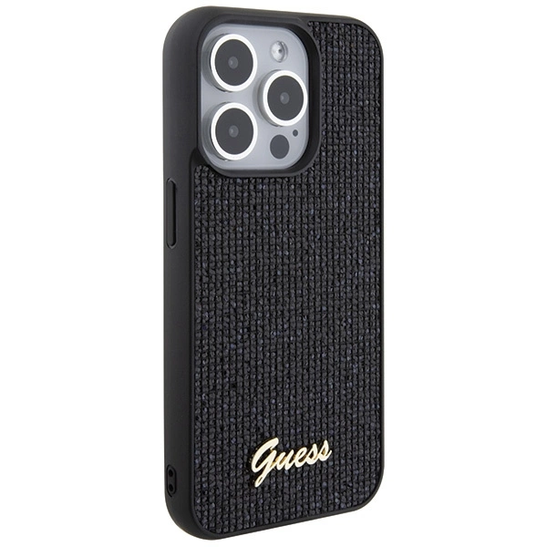 Etui Guess Disco Metal Script na iPhone 15 Pro - czarne