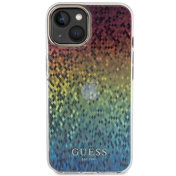 Etui Guess IML Faceted Mirror Disco Iridescent na iPhone 15 - wielokolorowe