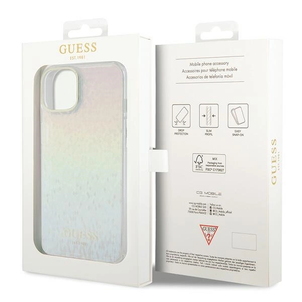 Etui Guess IML Faceted Mirror Disco Iridescent na iPhone 15 - wielokolorowe