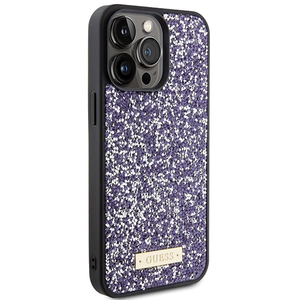 Etui Guess Rhinestone Metal Logo na iPhone 15 Pro Max - różowe