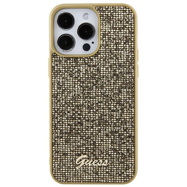 Etui Guess Disco Metal Script na iPhone 15 Pro Max - złote
