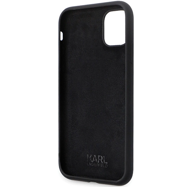 Etui Karl Lagerfeld Silicone Choupette Metal Pin na iPhone 11 / Xr - czarne