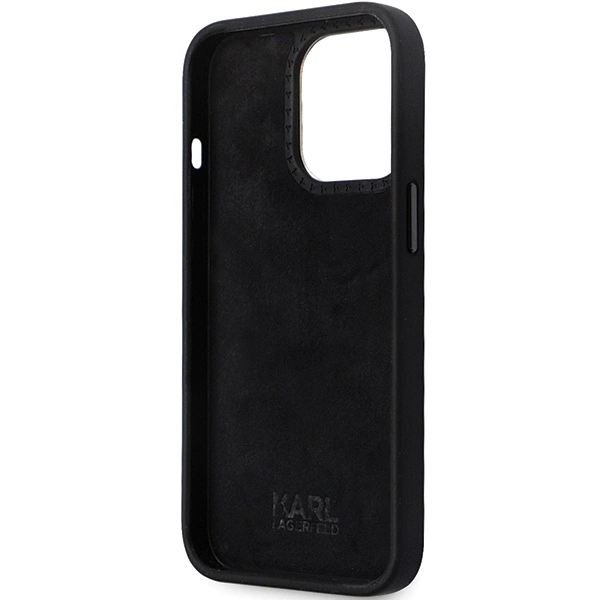 Etui Karl Lagerfeld Silicone Ikonik Metal Pin na iPhone 14 Pro - czarne