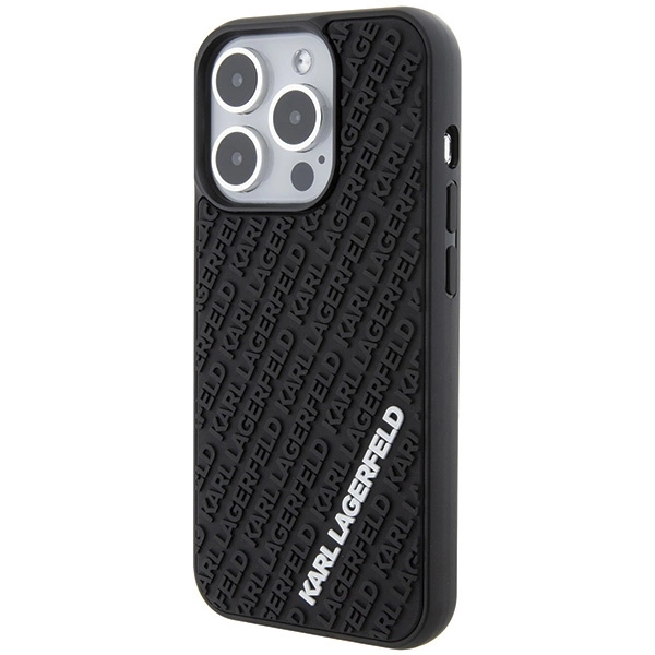 Etui Karl Lagerfeld 3D Rubber Multi Logo na iPhone 15 Pro - czarne