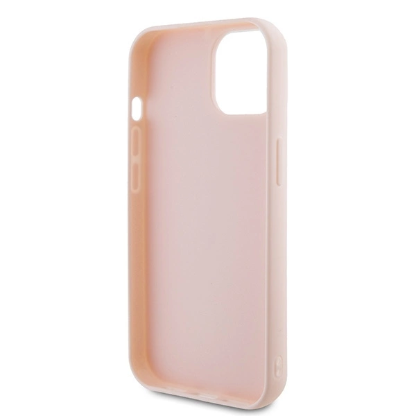 Etui Karl Lagerfeld 3D Rubber Glitter Logo na iPhone 15 Plus - różowe