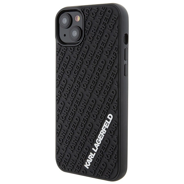 Etui Karl Lagerfeld 3D Rubber Multi Logo na iPhone 15 Plus - czarne