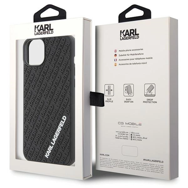 Etui Karl Lagerfeld 3D Rubber Multi Logo na iPhone 15 Plus - czarne