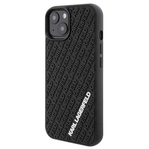 Etui Karl Lagerfeld 3D Rubber Multi Logo na iPhone 15 - czarne
