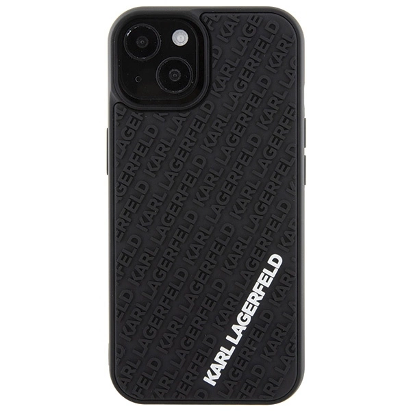 Etui Karl Lagerfeld 3D Rubber Multi Logo na iPhone 15 - czarne
