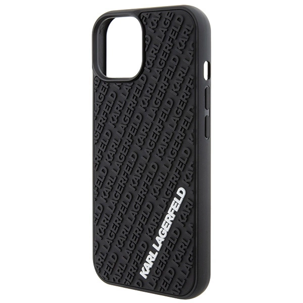 Etui Karl Lagerfeld 3D Rubber Multi Logo na iPhone 15 - czarne