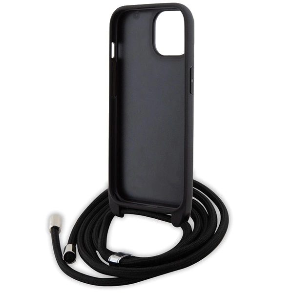 Etui Karl Lagerfeld Crossbody Saffiano Metal Pin Karl&Choupette na iPhone 15 - czarne