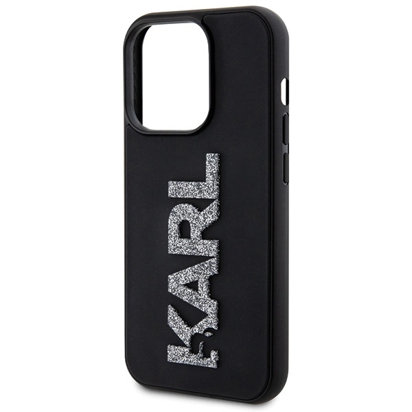 Etui Karl Lagerfeld 3D Rubber Glitter Logo na iPhone 15 Pro Max - czarne
