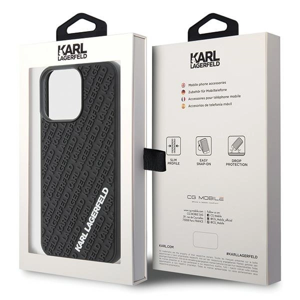 Etui Karl Lagerfeld 3D Rubber Multi Logo na iPhone 15 Pro Max - czarne