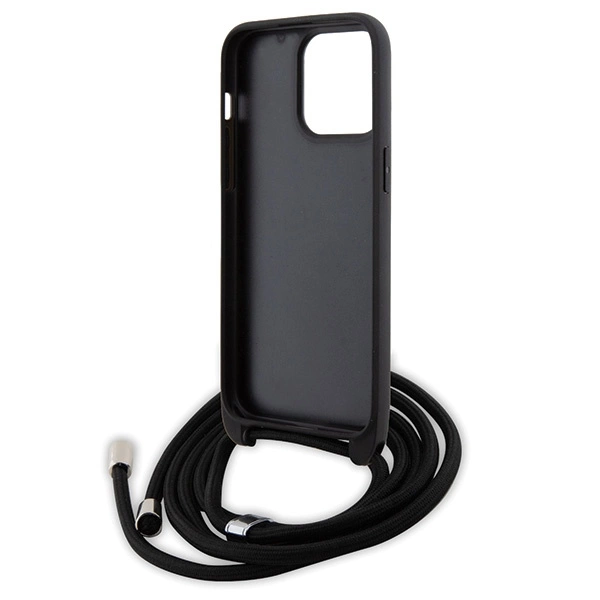 Etui Karl Lagerfeld Crossbody Saffiano Monogram Metal Pin Karl & Choupette na iPhone 15 Pro Max - czarne