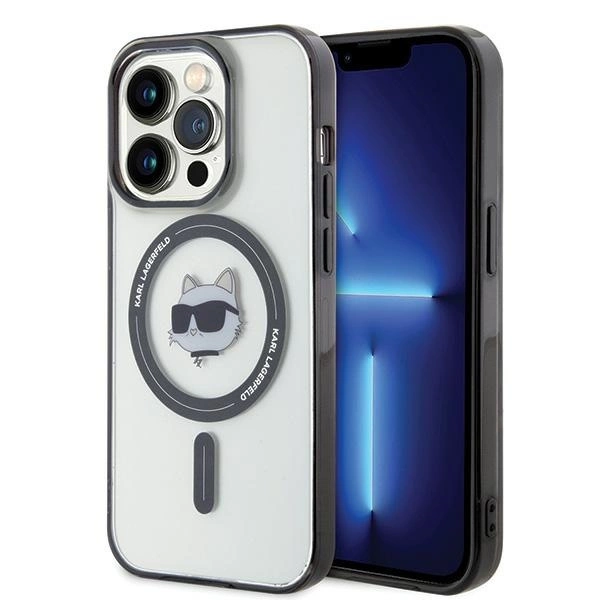Etui Karl Lagerfeld IML Choupette's Head MagSafe na iPhone 15 Pro - przezroczyste