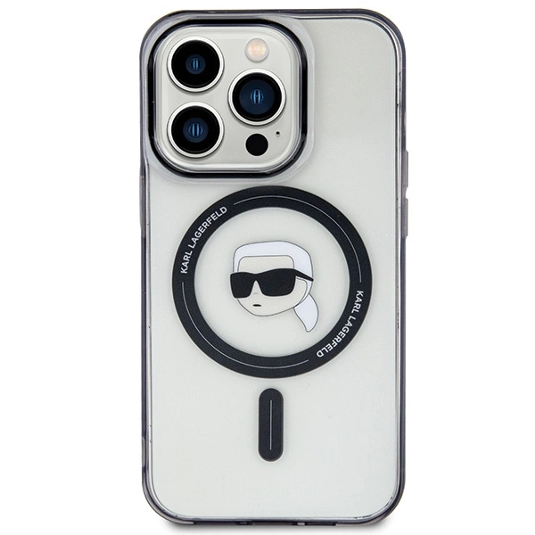 Etui Karl Lagerfeld IML Karl's Head MagSafe na iPhone 15 Pro - przezroczyste