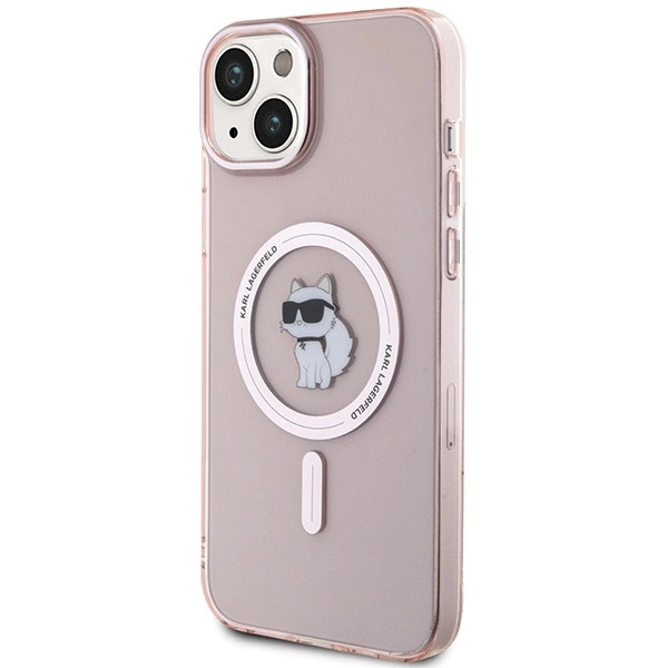 Etui Karl Lagerfeld IML Choupette MagSafe na iPhone 15 Plus - różowe