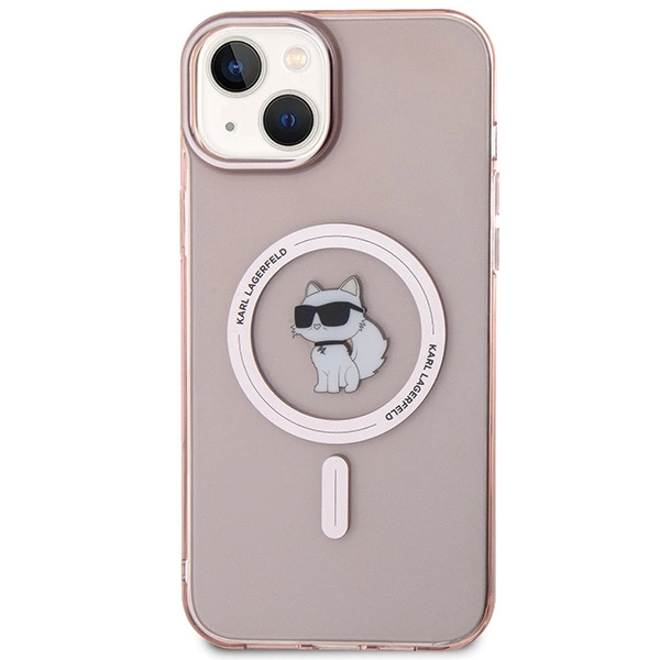 Etui Karl Lagerfeld IML Choupette MagSafe na iPhone 15 Plus - różowe