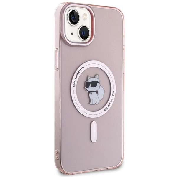 Etui Karl Lagerfeld IML Choupette MagSafe na iPhone 15 Plus - różowe