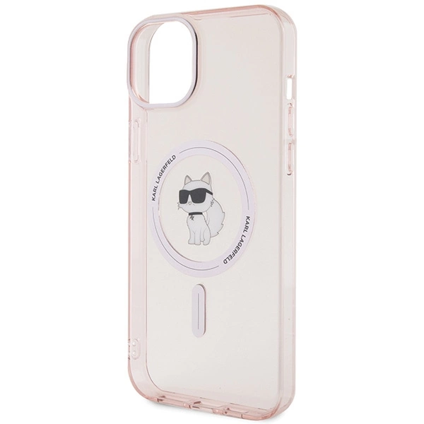 Etui Karl Lagerfeld IML Choupette MagSafe na iPhone 15 Plus - różowe