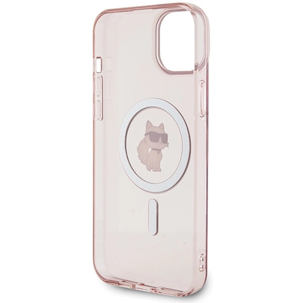 Etui Karl Lagerfeld IML Choupette MagSafe na iPhone 15 Plus - różowe
