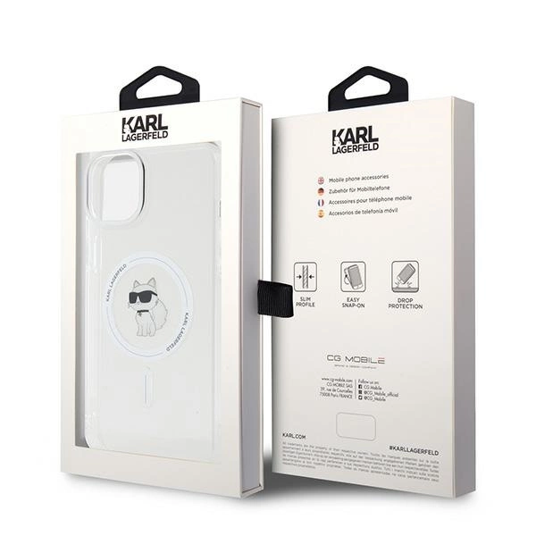 Etui Karl Lagerfeld IML Choupette MagSafe na iPhone 15 Plus - przezroczyste